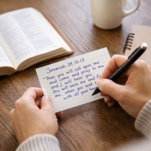 message on index card